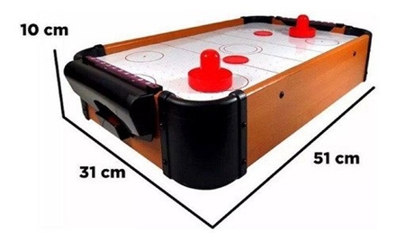 Mini Jogo Air Hockey De Mesa 71 cm Completo Portátil JH7056G - Tem