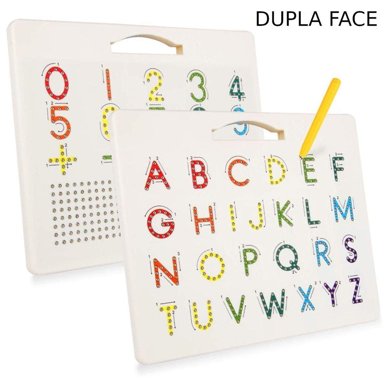 JOGO LOUSA MAGNETICA DUPLA FACE LETRAS E NUMEROS