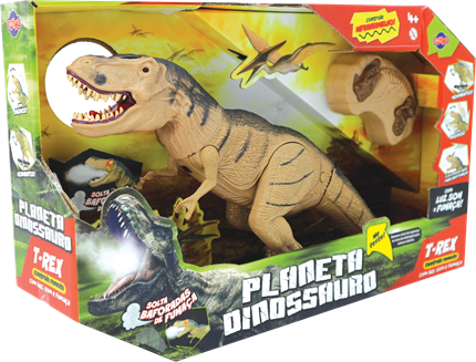 DINOSSAURO TIRANOSSAURO REX COM SOM LUZ MOVIMENTO E SOLTA FUMACA PELA BOCA  - DINOSSAURO TIRANOSSAURO REX COM SOM LUZ MOVIMENTO E SOLTA FUMACA PELA  BOCA - 1 PÇ