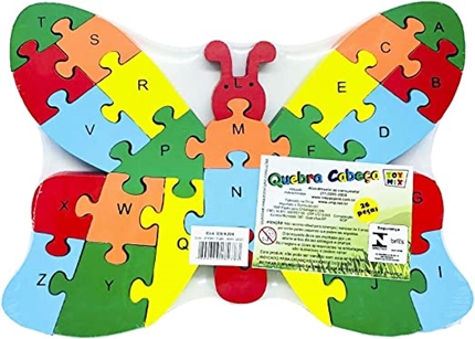 Jogo Quebra Cabeça Tabuleiro Mdf 30x21cm 12 Peças